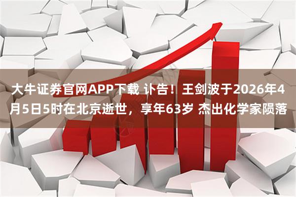 大牛证券官网APP下载 讣告！王剑波于2026年4月5日5时在北京逝世，享年63岁 杰出化学家陨落